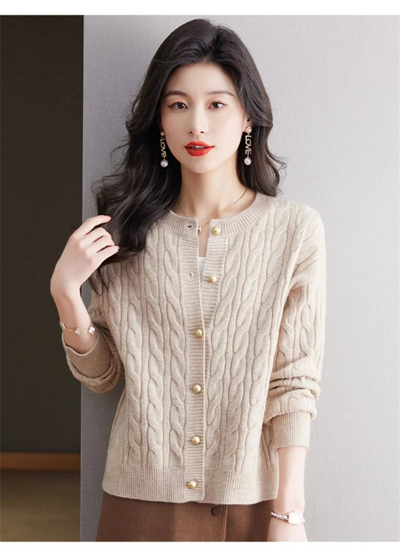 Mink Cashmere O-Neck Cardigan