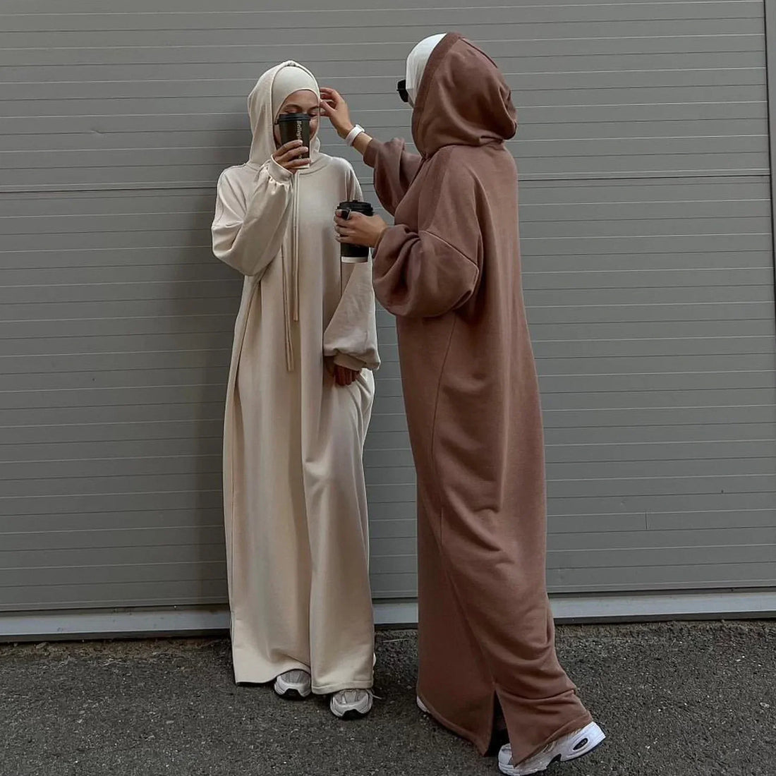 Hooded Abaya Sweatshirt with Pockets