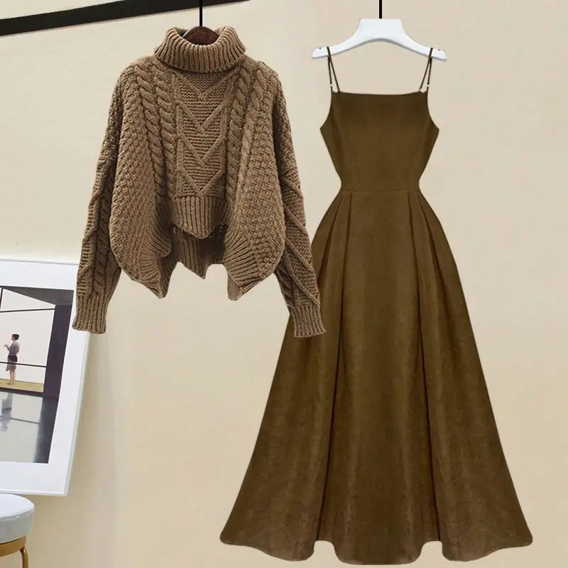 Autumn Winter Knit Dress Set