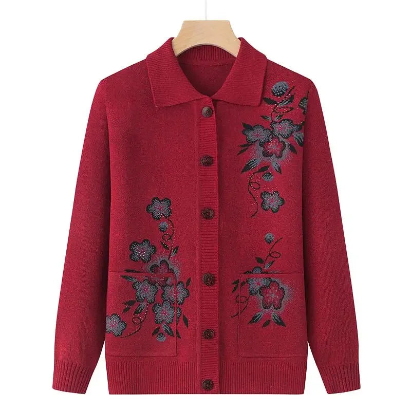 Printed Knitted Cardigan Coat