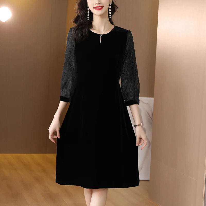 Women’s Loose Velvet Midi Dress