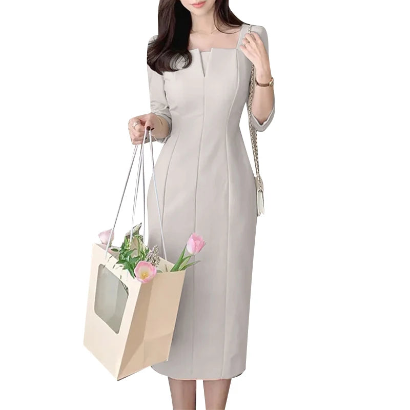 Women Slim Knee-Length Dress