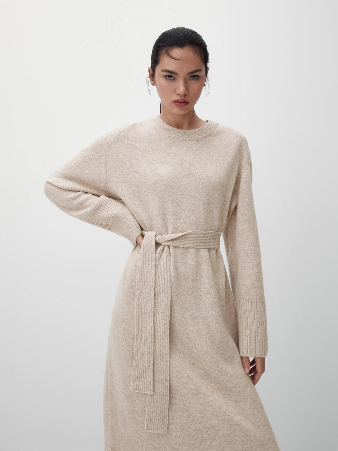 Women's Belted Knit Dress