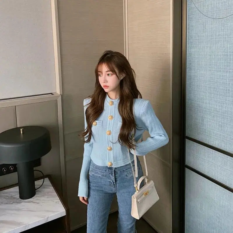 Elegant O-Neck Button Cardigan