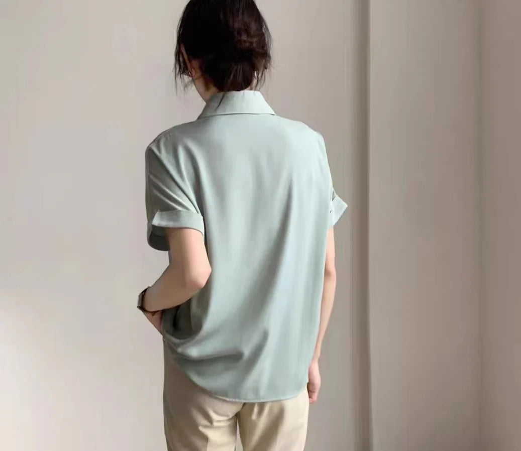 Elegant Vintage Short Sleeve Shirt