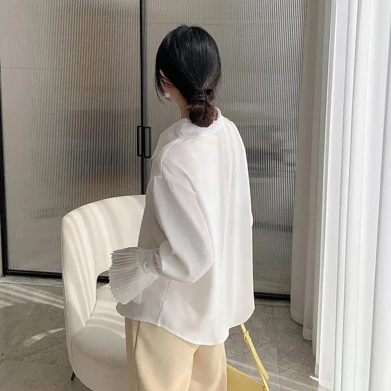 Pleated Flared Sleeve Shirt