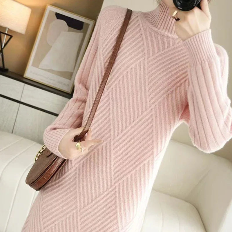 Abrini Wool Sweater Knit Dress