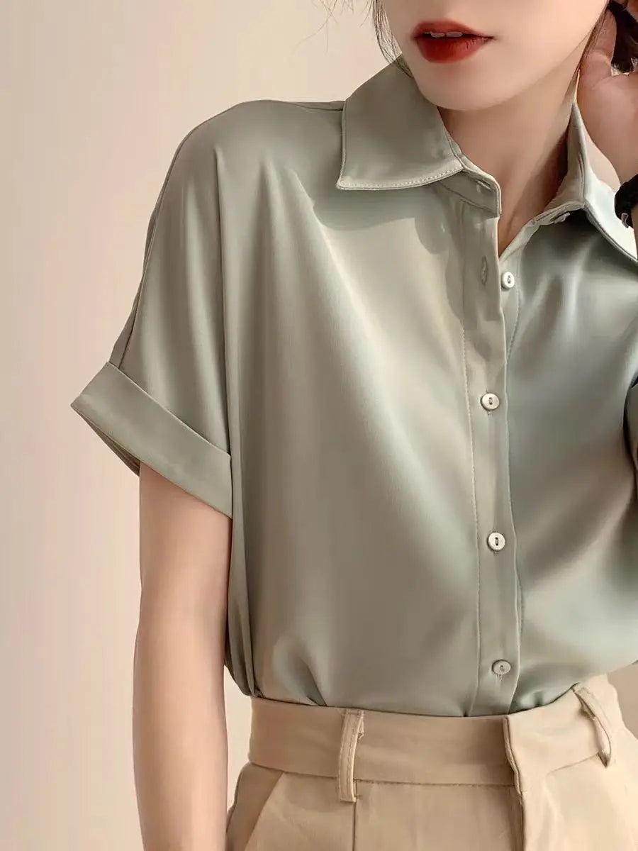 Elegant Vintage Short Sleeve Shirt