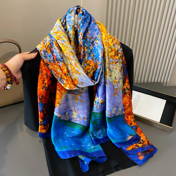Women Luxury Silk Summer Scarf