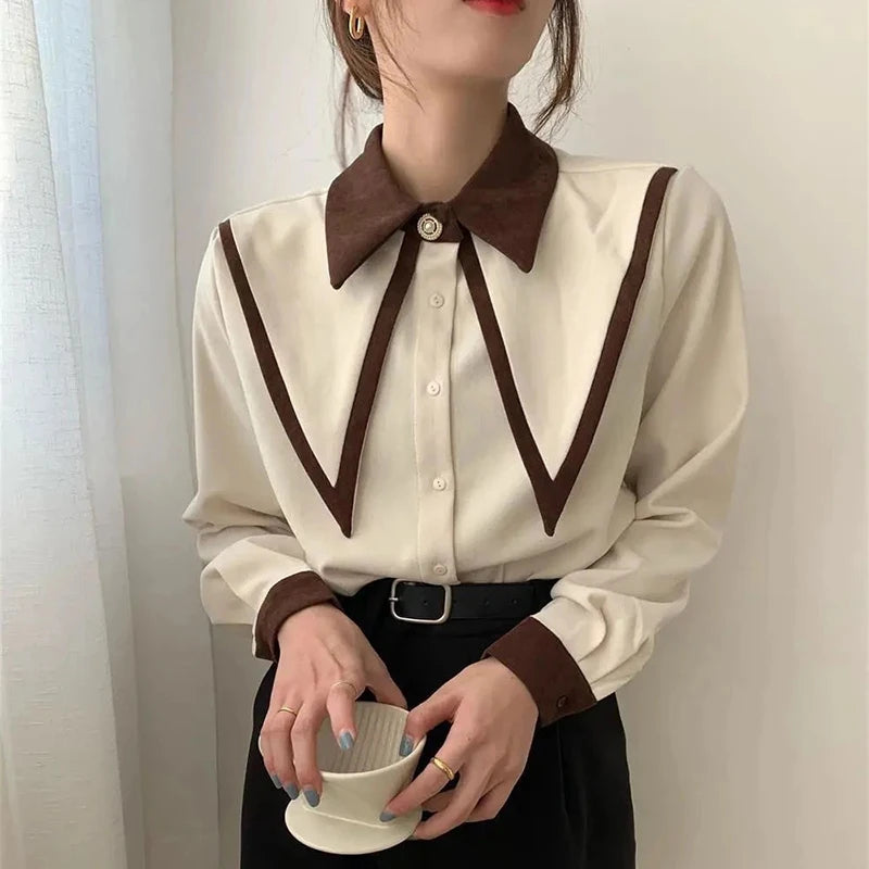 Vintage Ruffle Patchwork Shirt