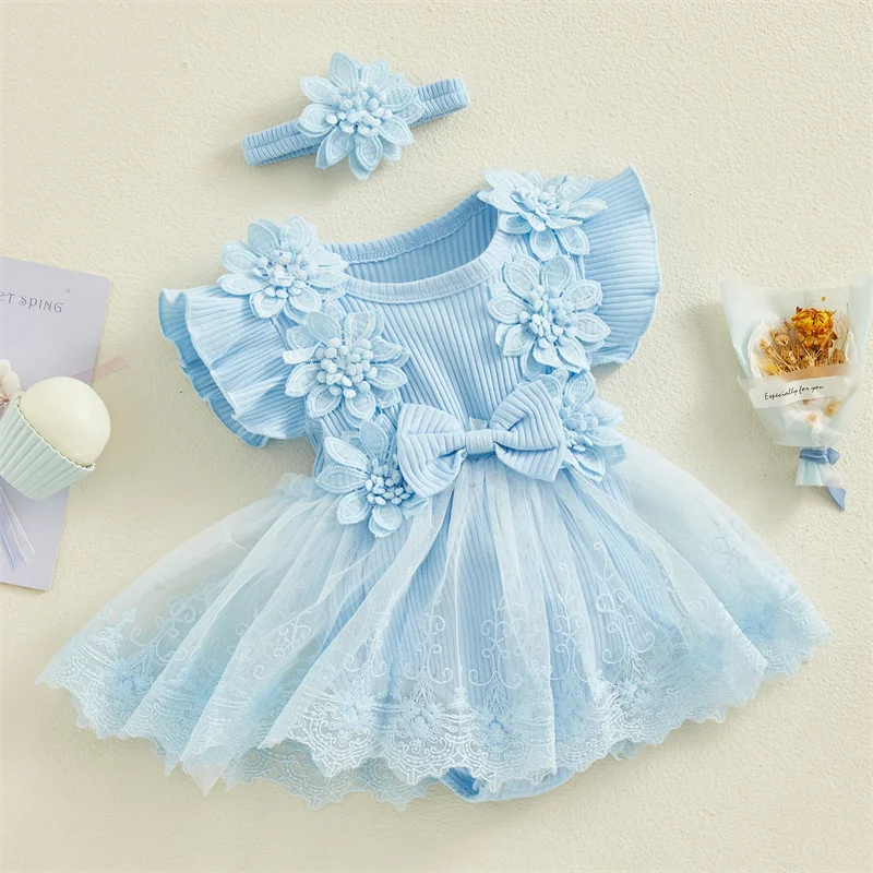 Summer Baby Girl 3D Flower Romper