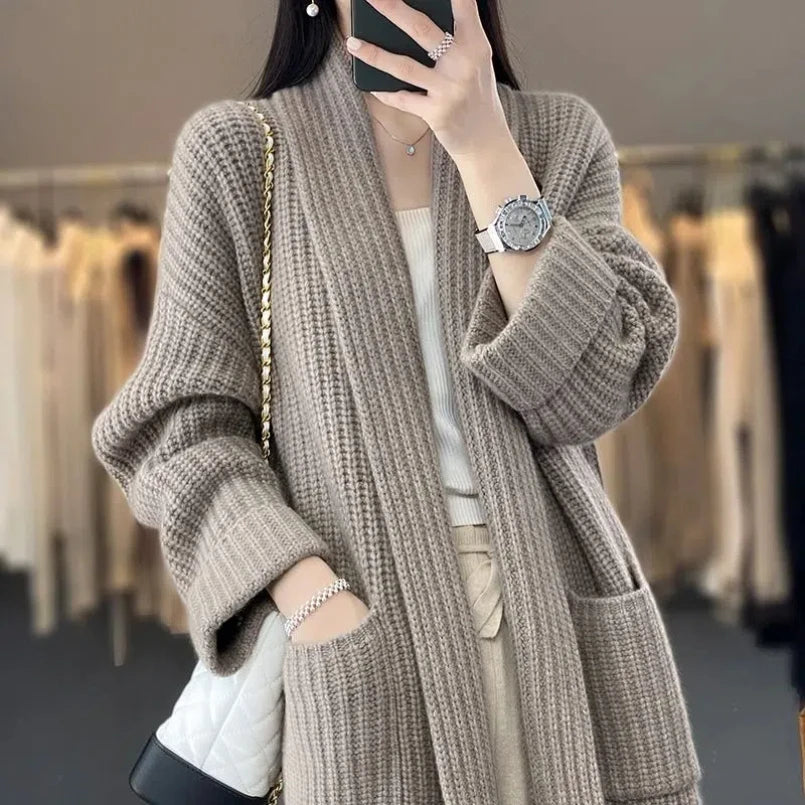 Korean V-Neck Knit Cardigan