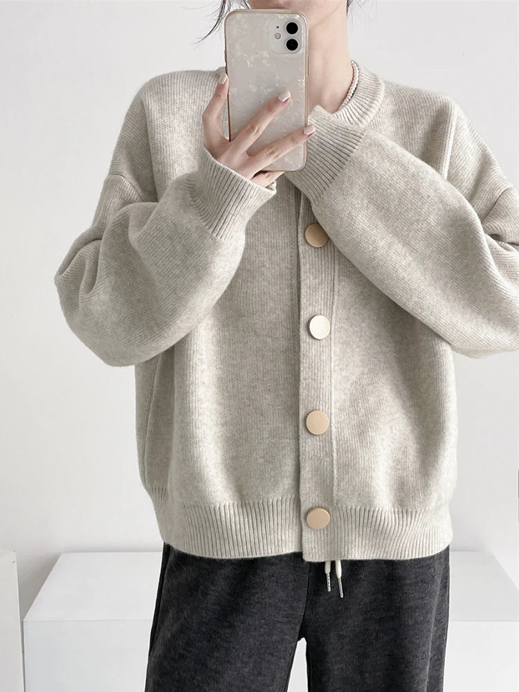O-Neck Loose Knit Cardigan