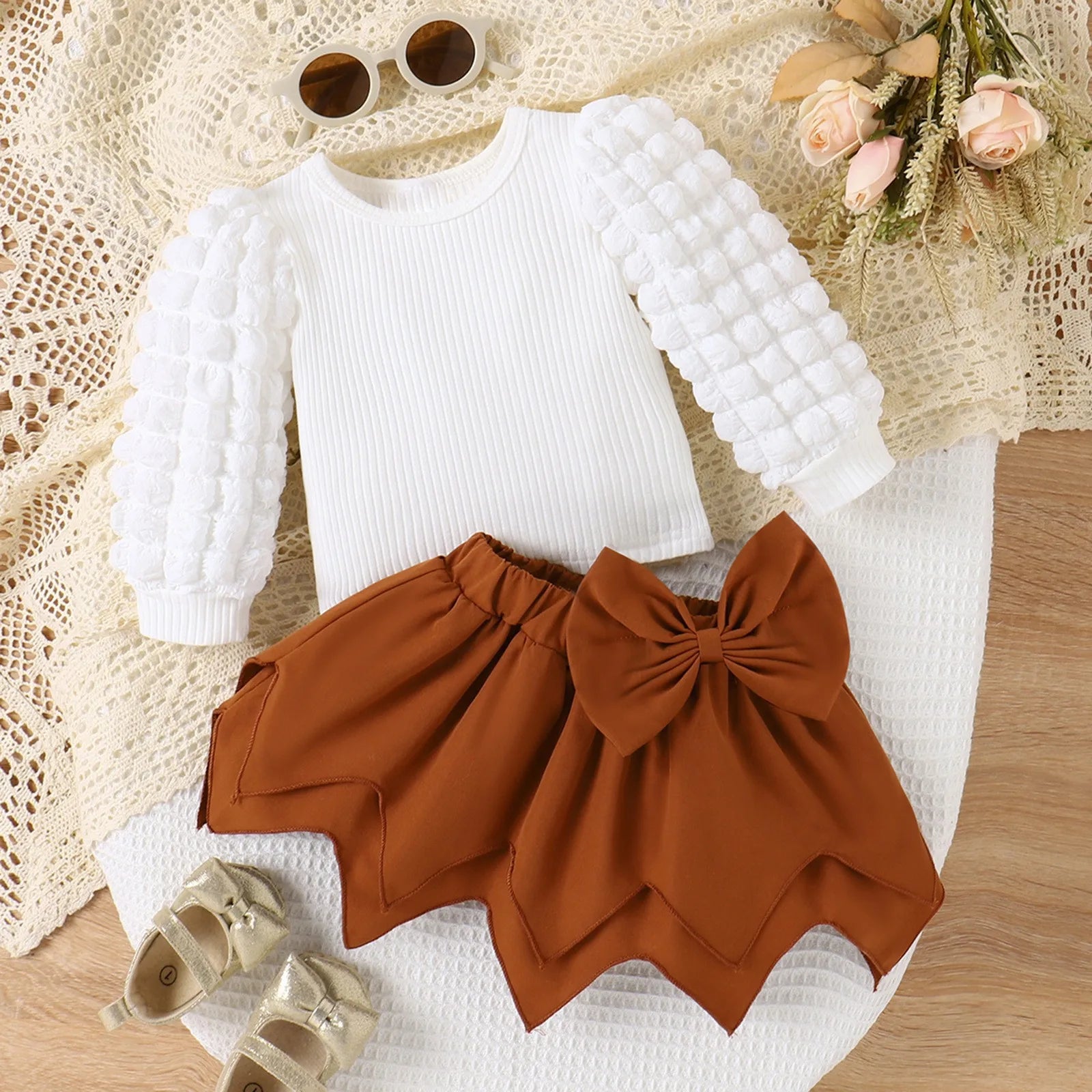 Baby Girl Lace Collar Dress Set