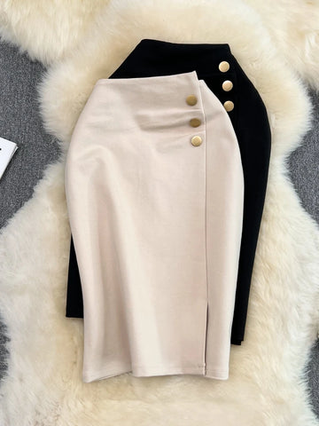Women Elegant Pleated Midi Skirt
