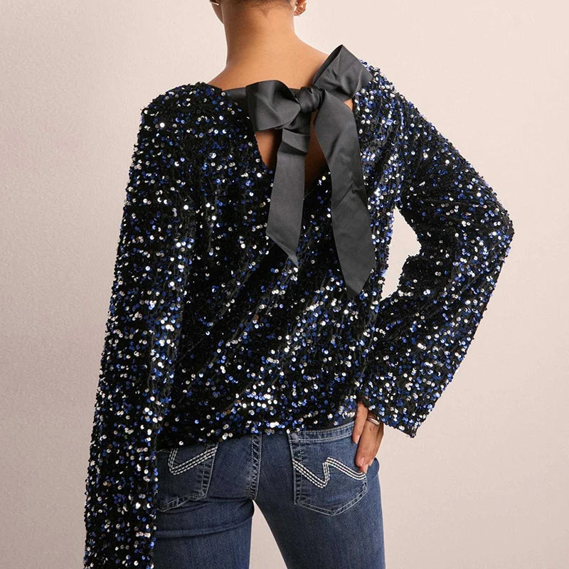 Chic Sequin Party Shirt