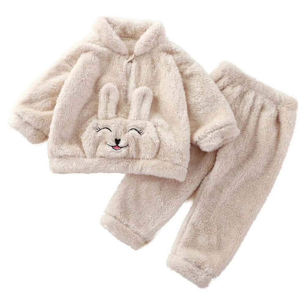 Fall Winter Baby Coral Fleece Set
