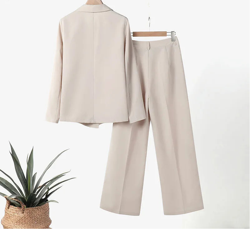 Women's Solid Color Pant Suit