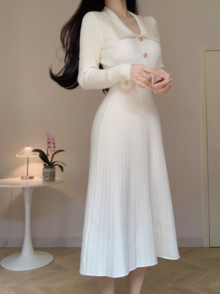 Elegant Knitted A-line Dress