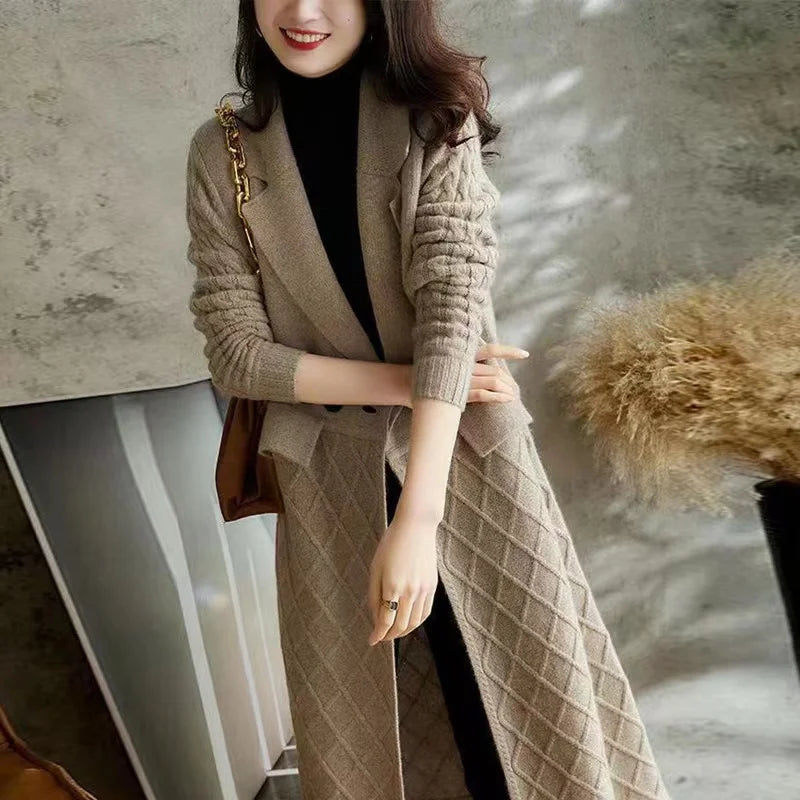 Korean Cashmere Long Cardigan Coat