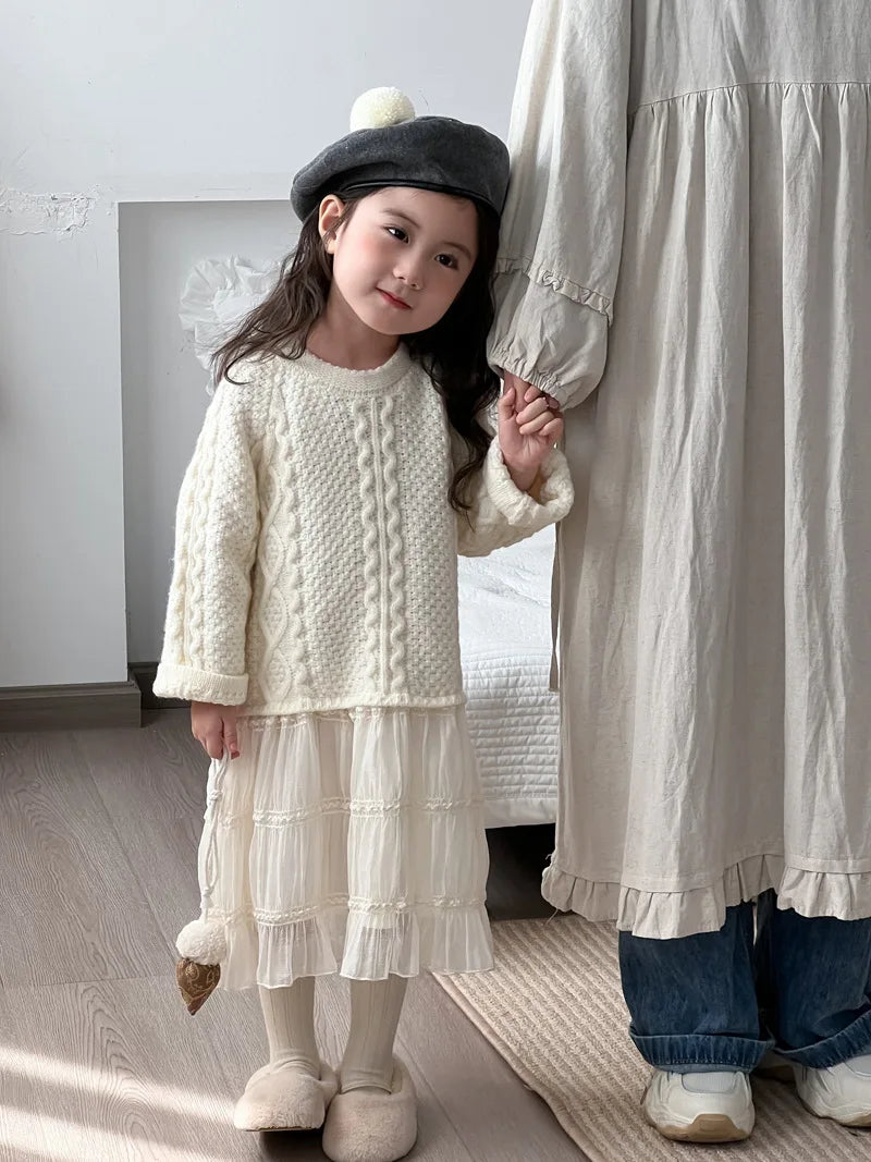 Girls Knitted Gauze Princess Dress