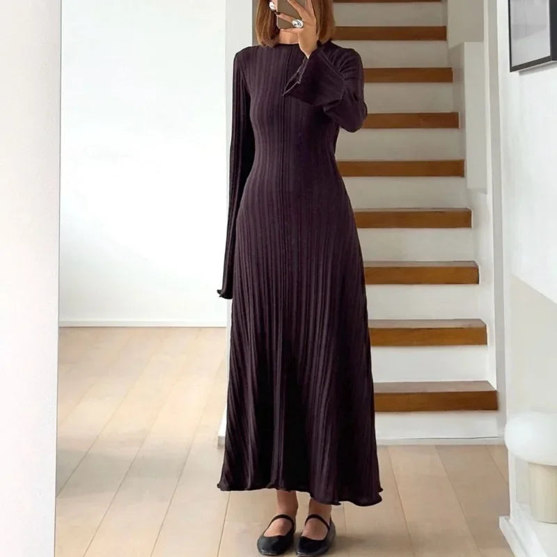 Women Knitted Long Sleeve Dress