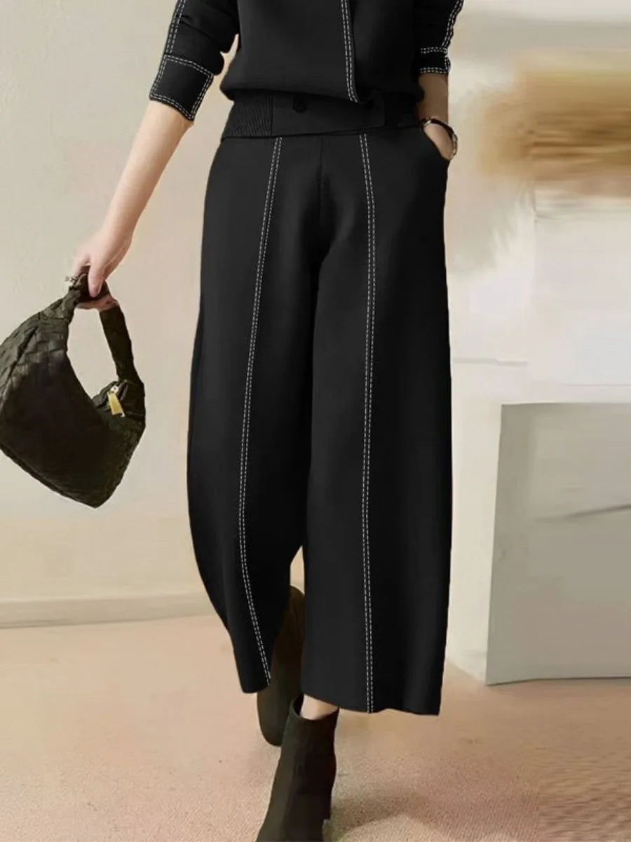 Women’s V-neck Top & Pants Set