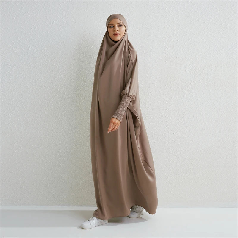 Hooded Smocking Sleeve Abaya