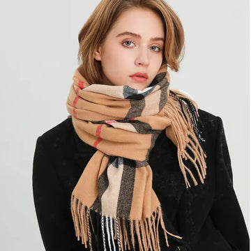 Winter Plaid Cashmere Scarf