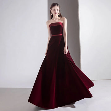 Custom Velvet A-Line Prom Dress