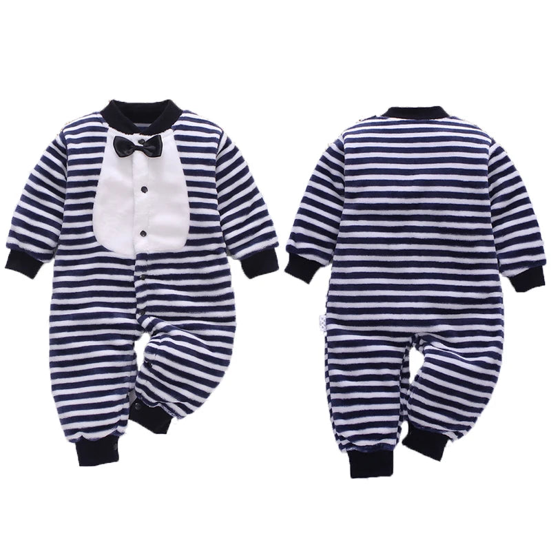 Newborn Baby Flannel Romper Jacket