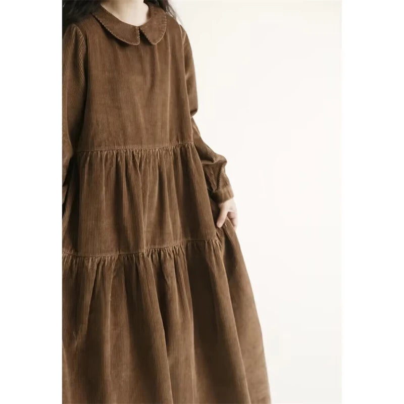 Solid Color Vintage Cotton Dress