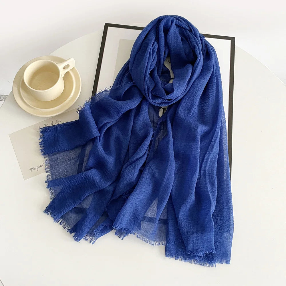 Solid Color Cotton Linen Scarf