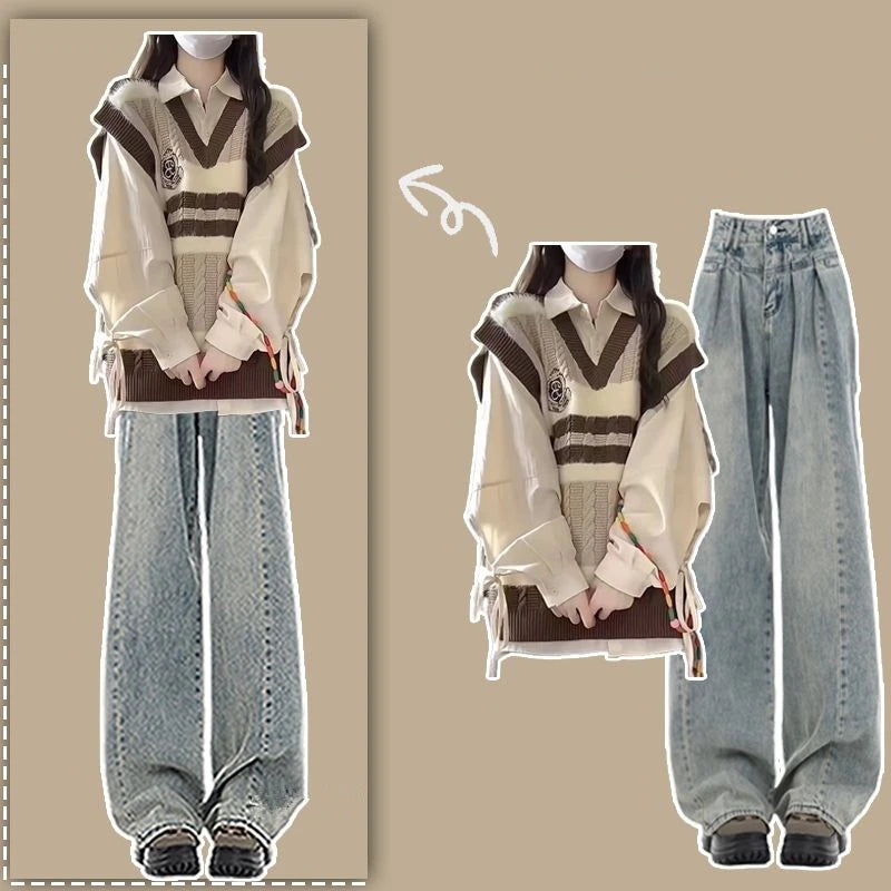 Preppy Style Fall Knit Set