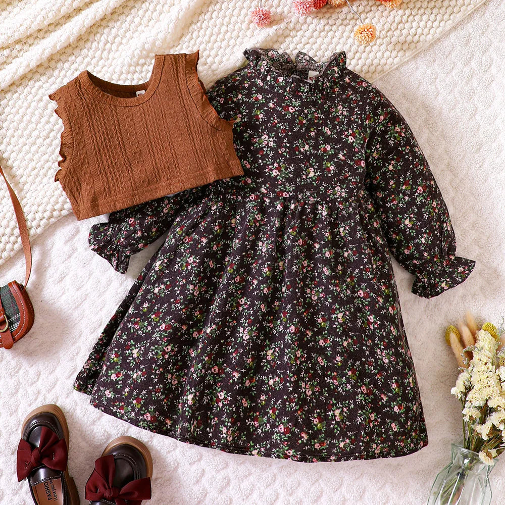 Girls Floral Tank Dress Set