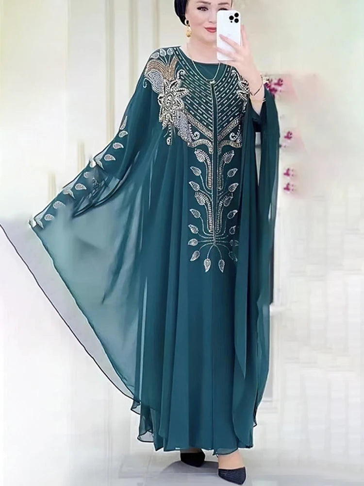 Chiffon Boubou Abaya 2-Piece Set