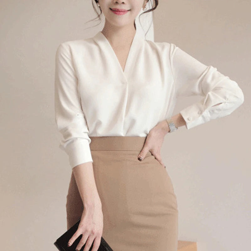 Fashion V-Neck Chiffon Shirt