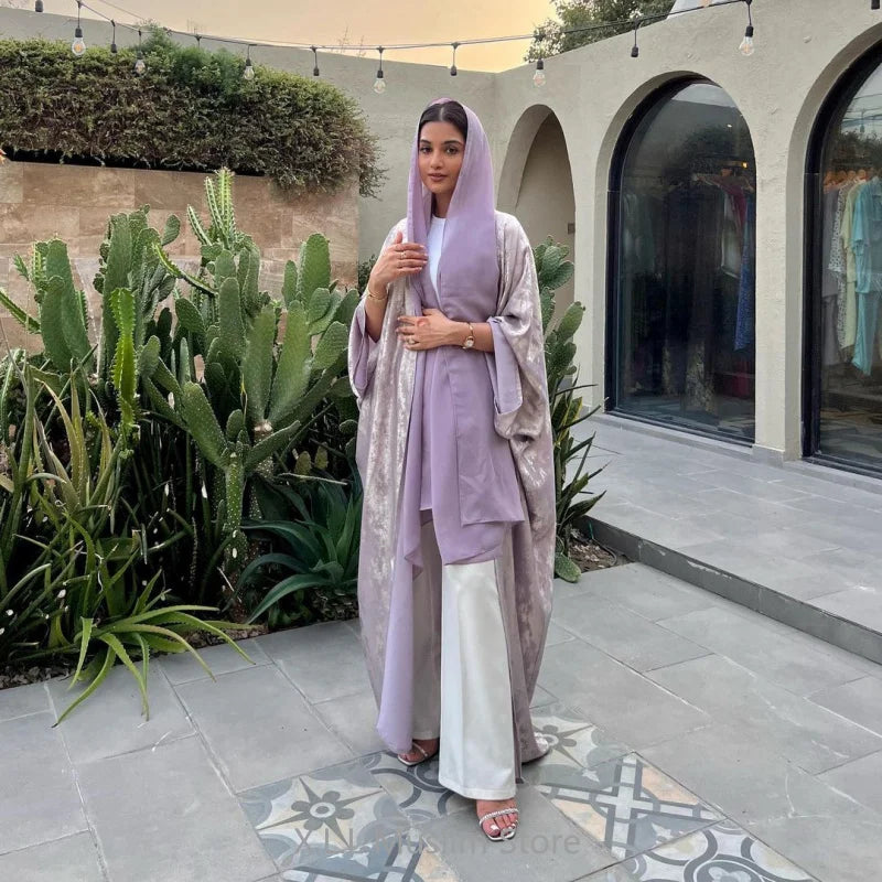 Shiny Satin Batwing Abaya