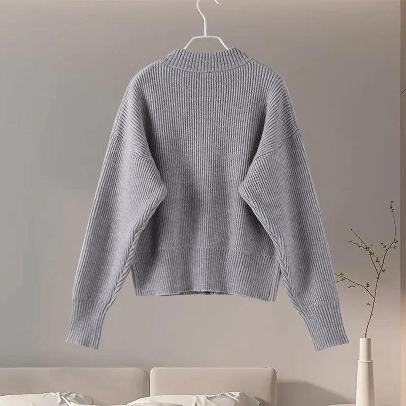 Vintage Knit Zipper Cardigan