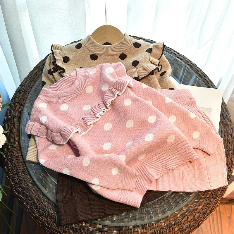 Girls Polka Dot Knitwear