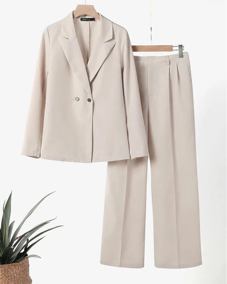 Women's Solid Color Pant Suit