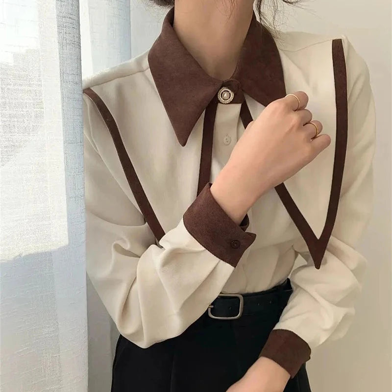 Women Vintage Chiffon Blouse