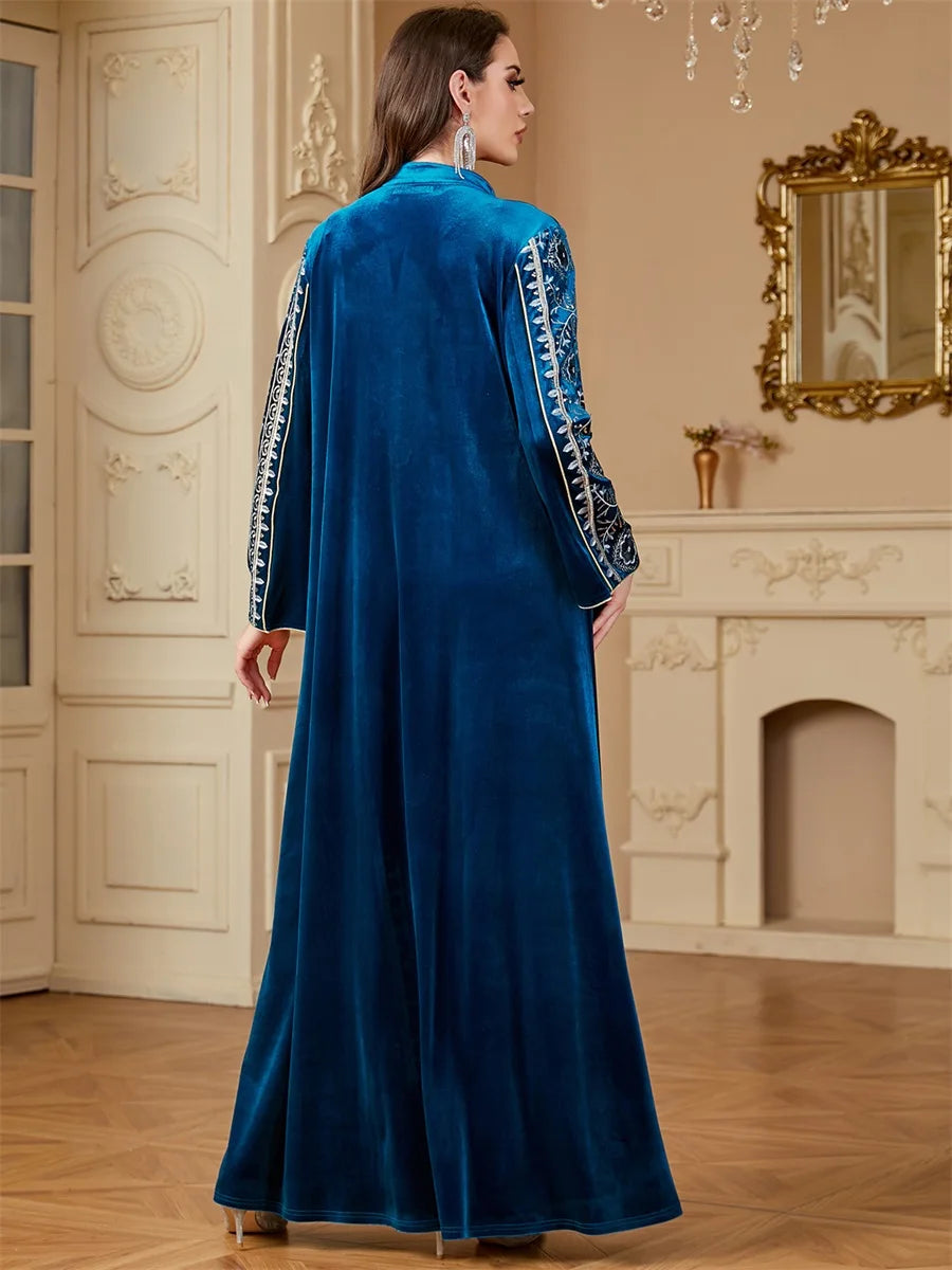 Ramadan Embroidery Velvet Abaya