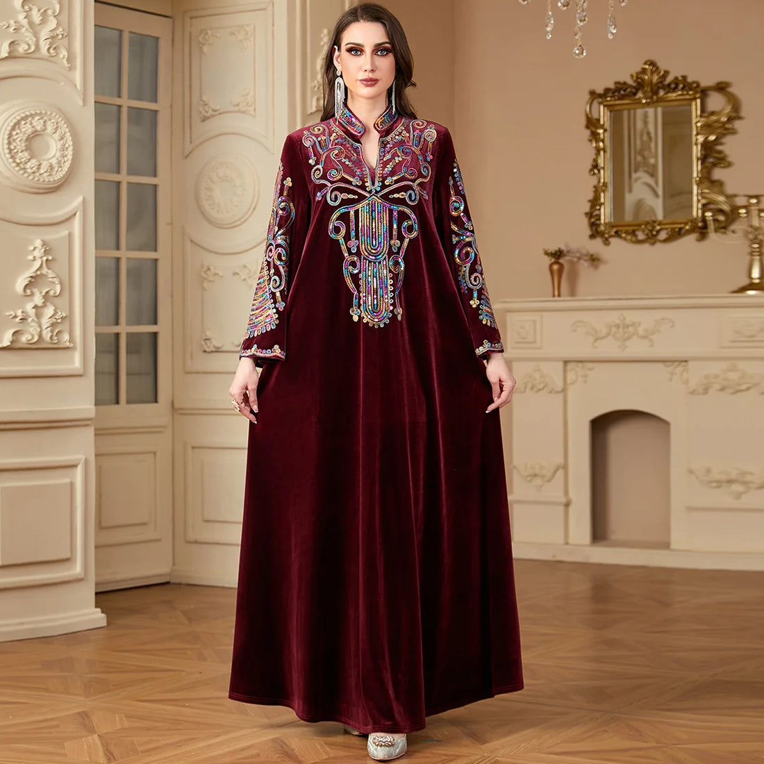 Sequin Embroidery Eid Abaya