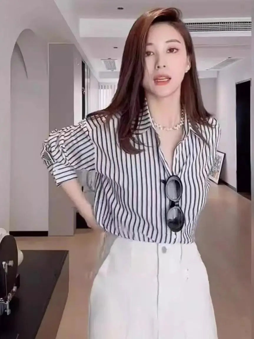 Black Striped Long Sleeve Shirt
