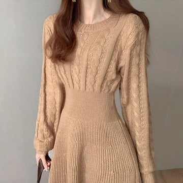 French Vintage Knit Sweater Dress