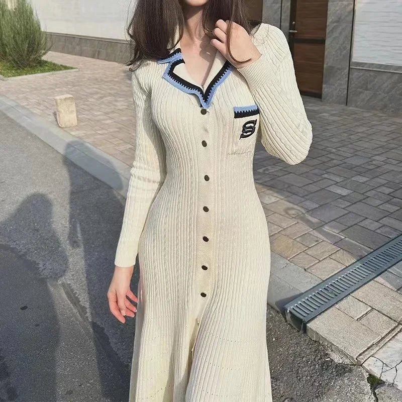 Women's Slim Knitted Long Dress