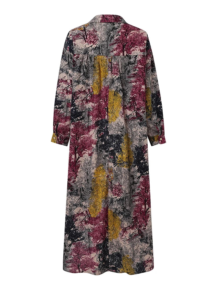 Autumn Floral Shirt Dress