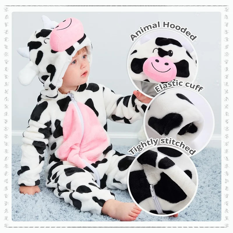 Baby Flannel Hooded Romper