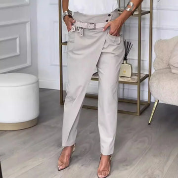 Women Asymmetric High Waisted Pants